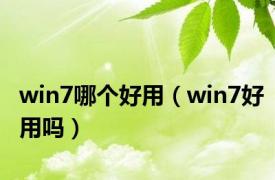 win7哪个好用（win7好用吗）
