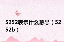 5252表示什么意思（5252b）