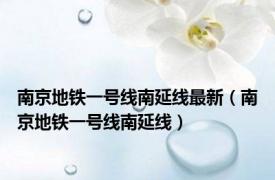 南京地铁一号线南延线最新（南京地铁一号线南延线）