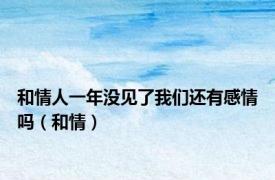 和情人一年没见了我们还有感情吗（和情）
