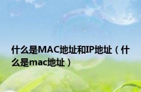 什么是MAC地址和IP地址（什么是mac地址）