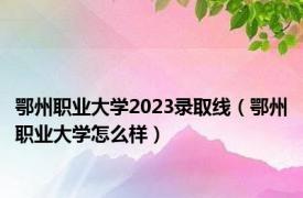 鄂州职业大学2023录取线（鄂州职业大学怎么样）