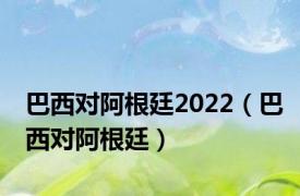 巴西对阿根廷2022（巴西对阿根廷）