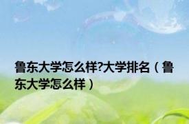 鲁东大学怎么样?大学排名（鲁东大学怎么样）