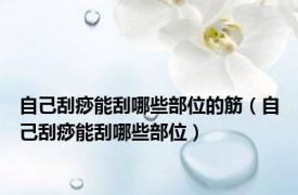 自己刮痧能刮哪些部位的筋（自己刮痧能刮哪些部位）