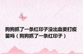 狗狗抓了一条红印子没出血要打疫苗吗（狗狗抓了一条红印子）