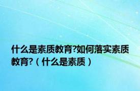 什么是素质教育?如何落实素质教育?（什么是素质）