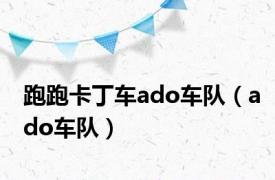跑跑卡丁车ado车队（ado车队）