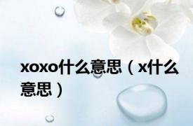 xoxo什么意思（x什么意思）