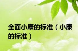 全面小康的标准（小康的标准）