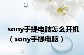 sony手提电脑怎么开机（sony手提电脑）