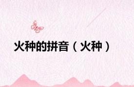 火种的拼音（火种）