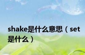 shake是什么意思（set是什么）