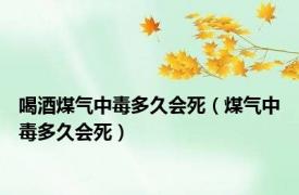 喝酒煤气中毒多久会死（煤气中毒多久会死）
