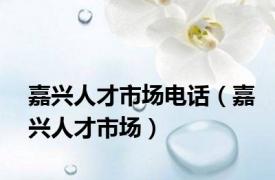嘉兴人才市场电话（嘉兴人才市场）