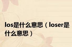 los是什么意思（loser是什么意思）