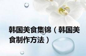 韩国美食集锦（韩国美食制作方法）