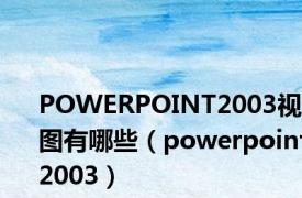 POWERPOINT2003视图有哪些（powerpoint2003）