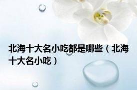 北海十大名小吃都是哪些（北海十大名小吃）