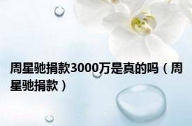 周星驰捐款3000万是真的吗（周星驰捐款）