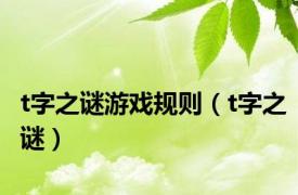 t字之谜游戏规则（t字之谜）