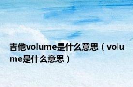 吉他volume是什么意思（volume是什么意思）