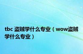 tbc 盗贼学什么专业（wow盗贼学什么专业）