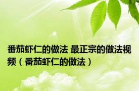 番茄虾仁的做法 最正宗的做法视频（番茄虾仁的做法）