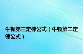 牛顿第三定律公式（牛顿第二定律公式）
