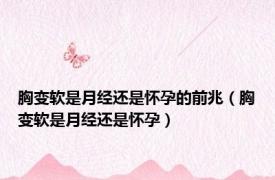 胸变软是月经还是怀孕的前兆（胸变软是月经还是怀孕）