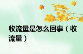 收流量是怎么回事（收流量）