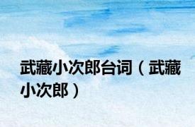 武藏小次郎台词（武藏小次郎）