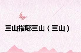 三山指哪三山（三山）
