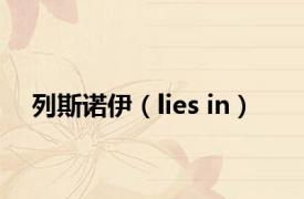 列斯诺伊（lies in）