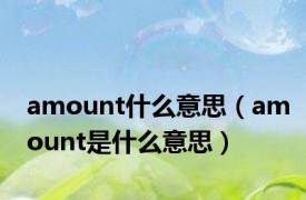 amount什么意思（amount是什么意思）