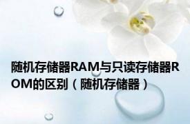 随机存储器RAM与只读存储器ROM的区别（随机存储器）