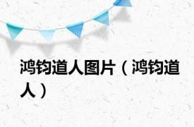 鸿钧道人图片（鸿钧道人）