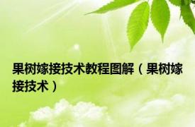 果树嫁接技术教程图解（果树嫁接技术）