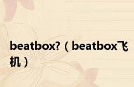 beatbox?（beatbox飞机）