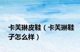 卡芙琳皮鞋（卡芙琳鞋子怎么样）