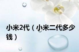小米2代（小米二代多少钱）