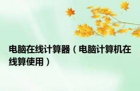 电脑在线计算器（电脑计算机在线算使用）