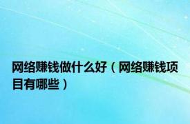 网络赚钱做什么好（网络赚钱项目有哪些）
