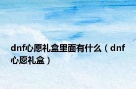 dnf心愿礼盒里面有什么（dnf心愿礼盒）