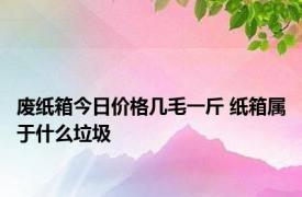 废纸箱今日价格几毛一斤 纸箱属于什么垃圾 