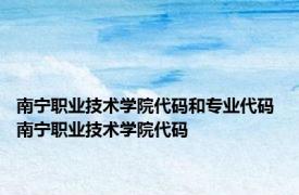 南宁职业技术学院代码和专业代码 南宁职业技术学院代码 