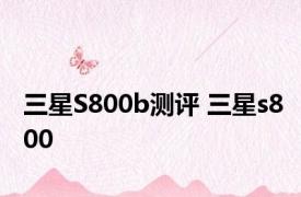三星S800b测评 三星s800 