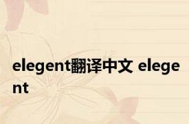 elegent翻译中文 elegent 
