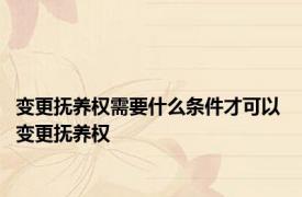 变更抚养权需要什么条件才可以 变更抚养权 