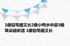 1像铅笔细又长2像小鸭水中游3像耳朵能听话 1像铅笔细又长 